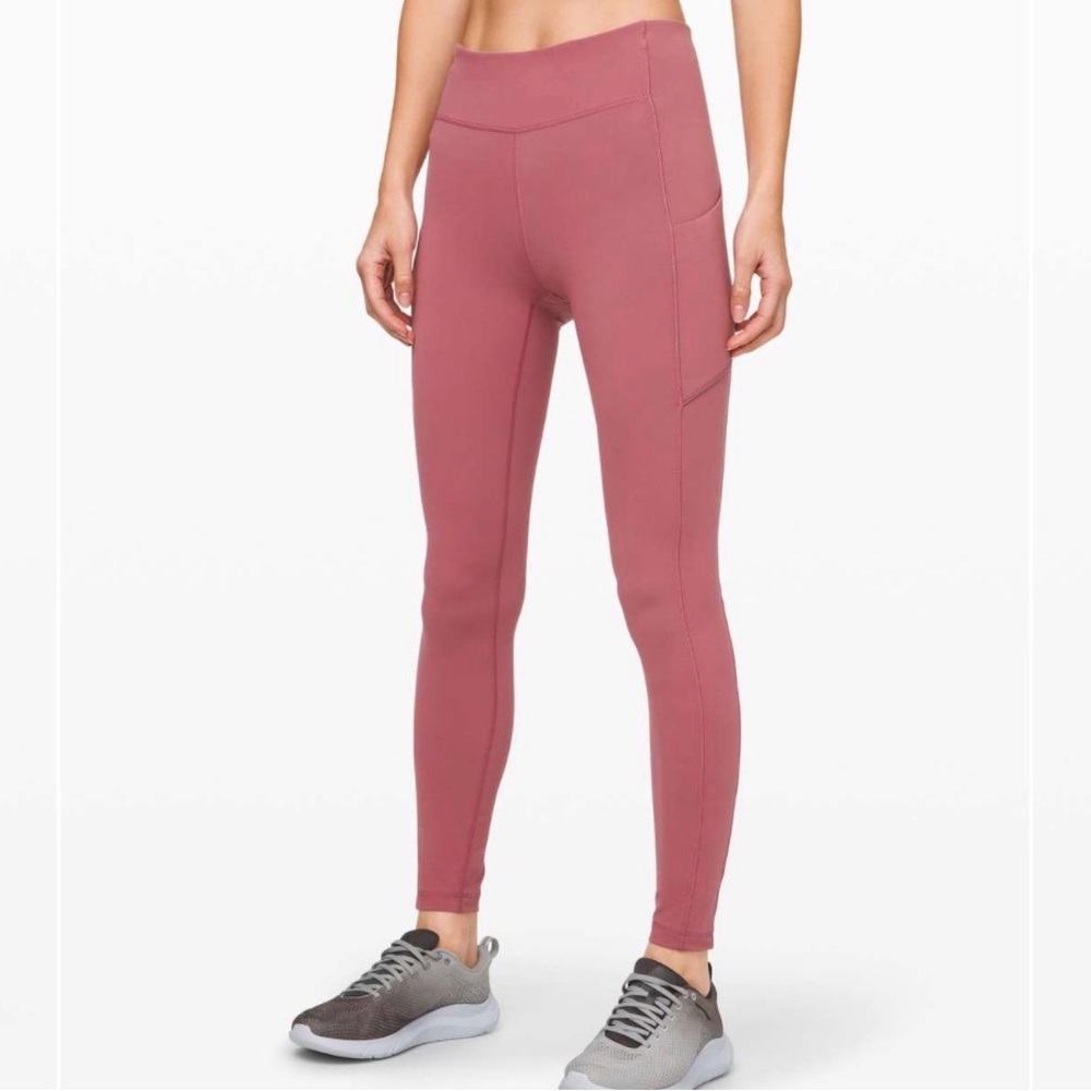 Mauve Dusty Rose High-Waist Leggings